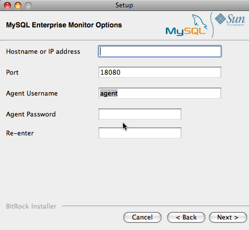 MySQL Enterprise Monitor: Installing
              Agent on Mac OS X: MySQL Enterprise Service Manager Options