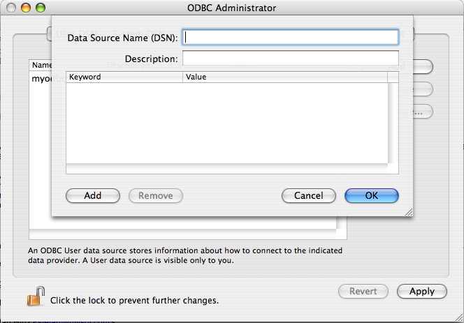 ODBC Administrator Add
                DSN Dialog